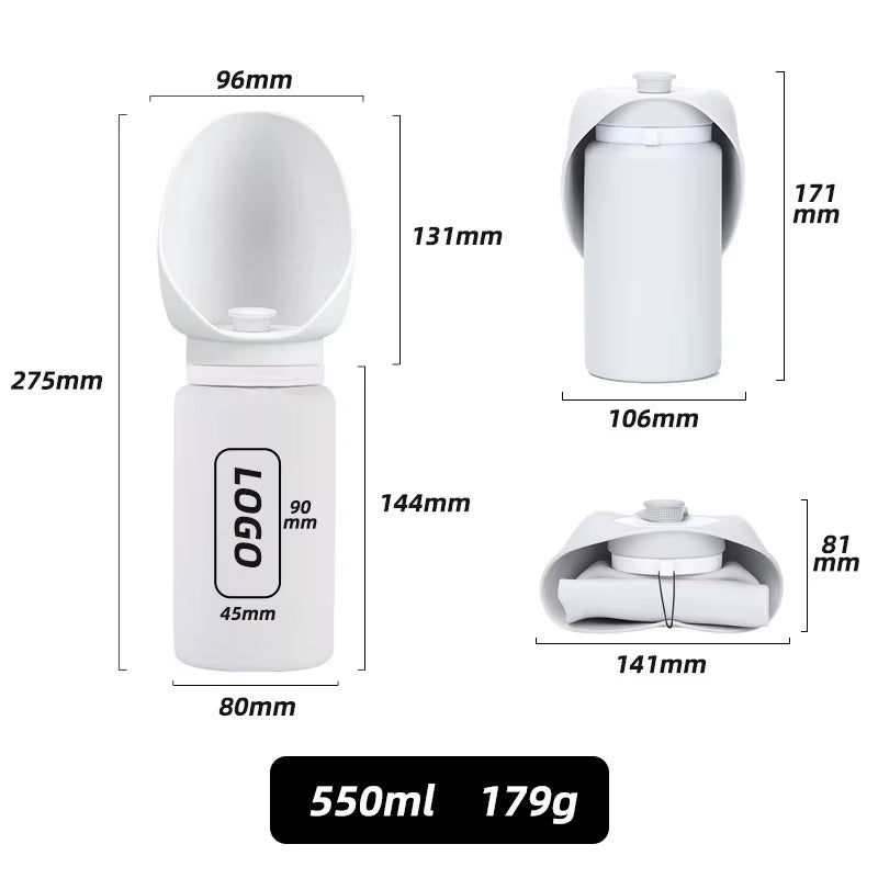 New Portable Foldable Silicone Automatic Dog Water Bottle & Pet Bowls Quadrate Shape for Food and Water Wholesale